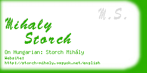 mihaly storch business card